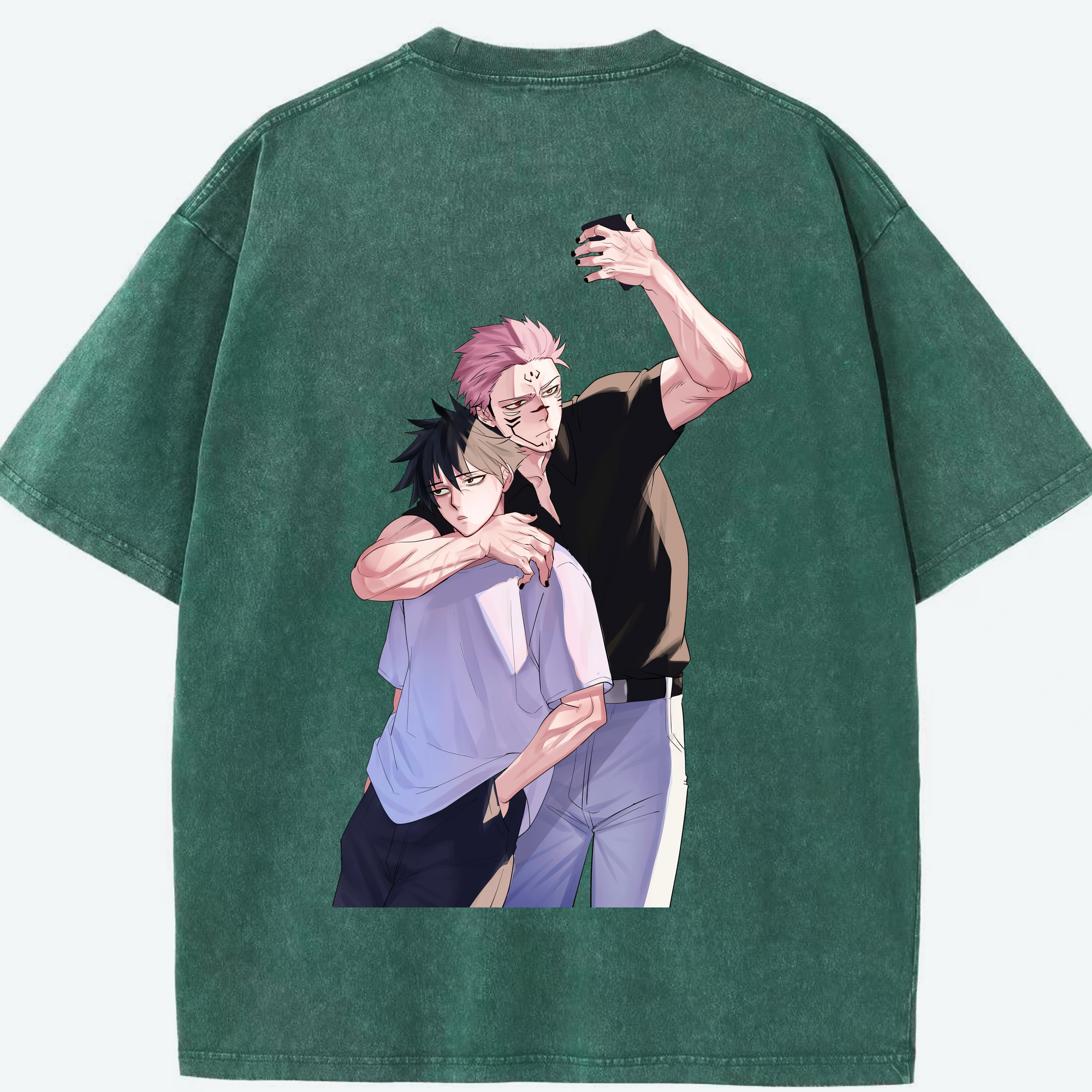 （画像用） 呪術廻戦 Jujutsu Kaisen 綿100% ヴィンテージ風 半袖Tシャツ（背面プリント）